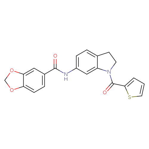 N-[1-(thiophene-2-carbonyl)-2,3-dihydro-1H-indol-6-yl]-2H-1,3-benzodioxole-5-carboxamide