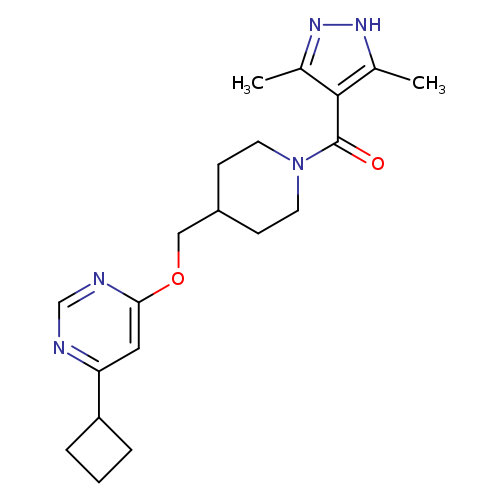 4-cyclobutyl-6-{[1-(3,5-dimethyl-1H-pyrazole-4-carbonyl)piperidin-4-yl]methoxy}pyrimidine