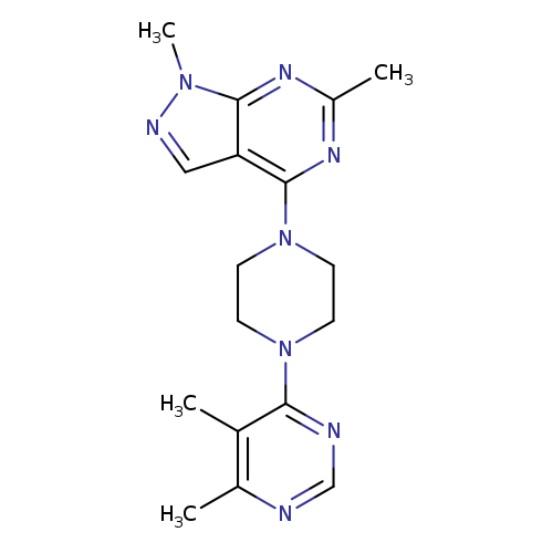 4-(4-{1,6-dimethyl-1H-pyrazolo[3,4-d]pyrimidin-4-yl}piperazin-1-yl)-5,6-dimethylpyrimidine