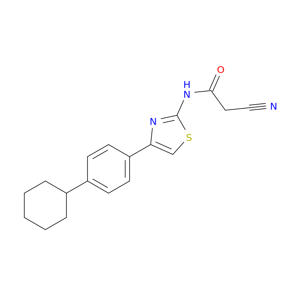 2-cyano-N-[4-(4-cyclohexylphenyl)-1,3-thiazol-2-yl]acetamide