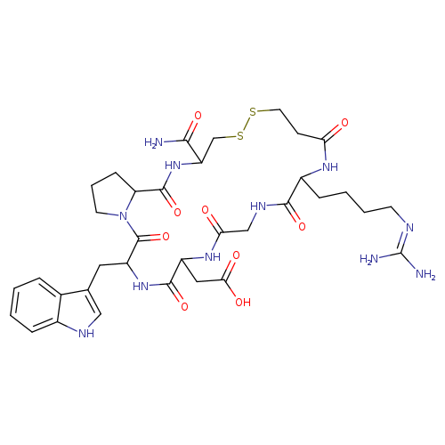 L-Cysteinamide,N6-(aminoiminomethyl)-N2-(3-mercapto-1-oxopropyl)-L-lysylglycyl-L-a-aspartyl-L-tryptophyl-L-prolyl-, cyclic (1->6)-disulfide