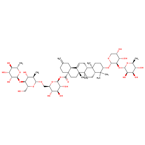 30-Noroleana-12,20(29)-dien-28-oic acid, 3-[[2-O-(6-deoxy-α-L-mannopyranosyl)-α-L-arabinopyranosyl]oxy]-, O-6-deoxy-α-L-mannopyranosyl-(1→4)-O-β-D-glucopyranosyl-(1→6)-β-D-glucopyranosyl ester, (3β)-