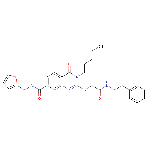 N-[(furan-2-yl)methyl]-4-oxo-3-pentyl-2-({[(2-phenylethyl)carbamoyl]methyl}sulfanyl)-3,4-dihydroquinazoline-7-carboxamide