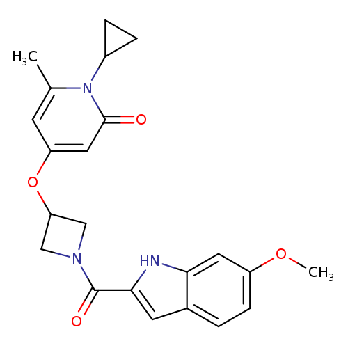 1-cyclopropyl-4-{[1-(6-methoxy-1H-indole-2-carbonyl)azetidin-3-yl]oxy}-6-methyl-1,2-dihydropyridin-2-one