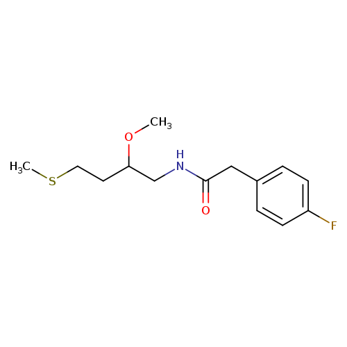 2-(4-fluorophenyl)-N-[2-methoxy-4-(methylsulfanyl)butyl]acetamide