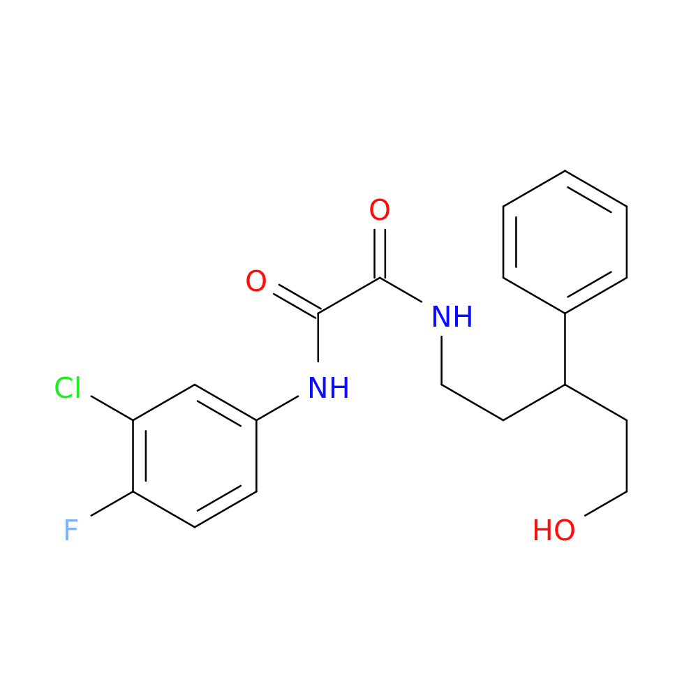 N-(3-chloro-4-fluorophenyl)-N'-(5-hydroxy-3-phenylpentyl)ethanediamide