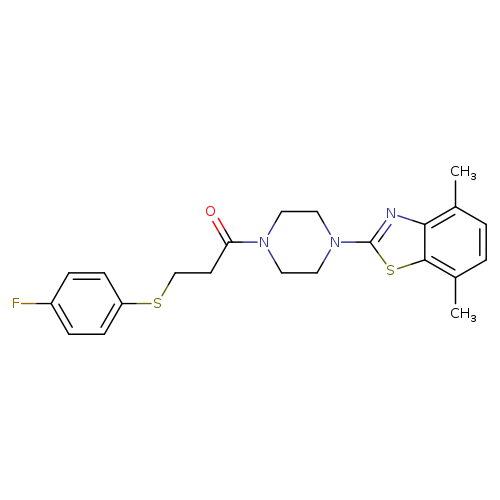 1-[4-(4,7-dimethyl-1,3-benzothiazol-2-yl)piperazin-1-yl]-3-[(4-fluorophenyl)sulfanyl]propan-1-one
