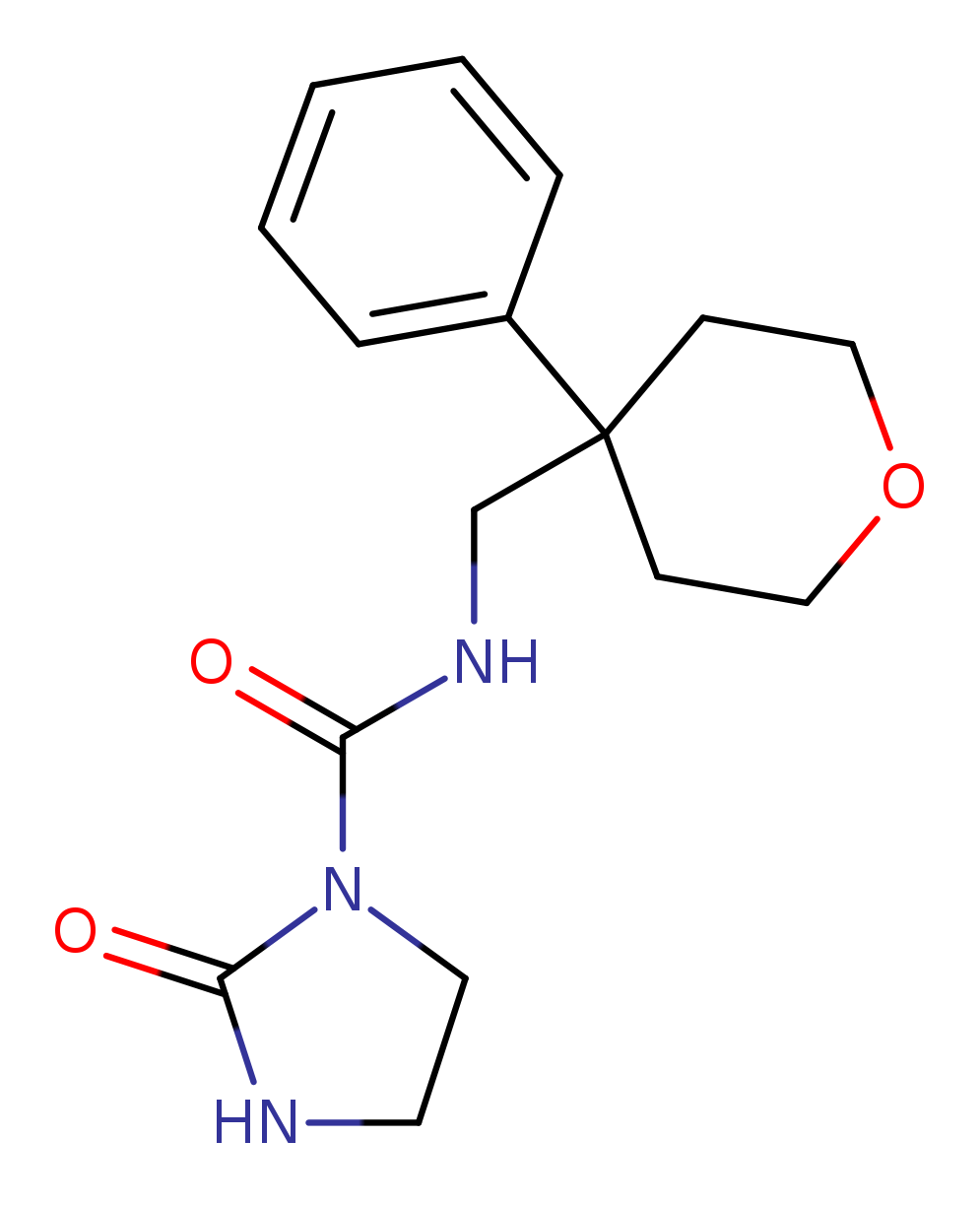 2-oxo-N-[(4-phenyloxan-4-yl)methyl]imidazolidine-1-carboxamide