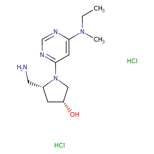 (3R,5R)-5-(aminomethyl)-1-{6-[ethyl(methyl)amino]pyrimidin-4-yl}pyrrolidin-3-oldihydrochloride