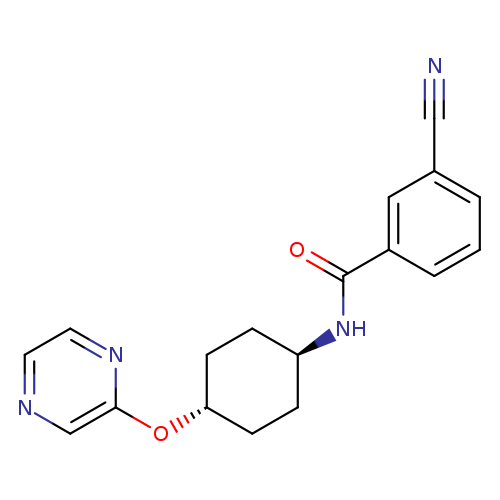 3-cyano-N-[(1r,4r)-4-(pyrazin-2-yloxy)cyclohexyl]benzamide