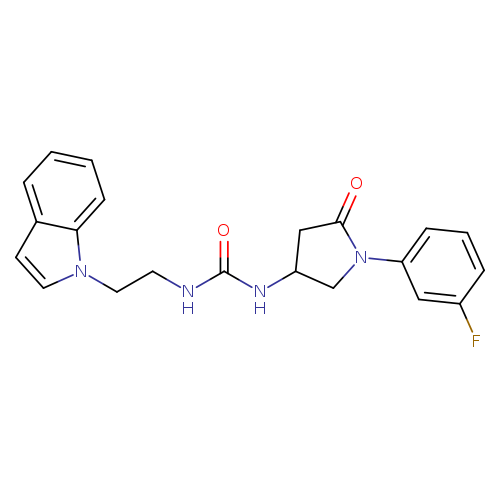 3-[1-(3-fluorophenyl)-5-oxopyrrolidin-3-yl]-1-[2-(1H-indol-1-yl)ethyl]urea