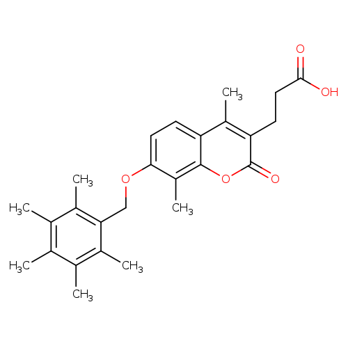 3-[4,8-dimethyl-2-oxo-7-[(2,3,4,5,6-pentamethylphenyl)methoxy]chromen-3-yl]propanoic Acid