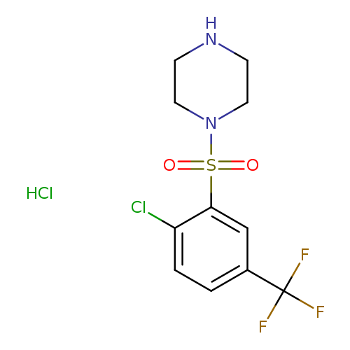 1-[2-chloro-5-(trifluoromethyl)benzenesulfonyl]piperazine hydrochloride