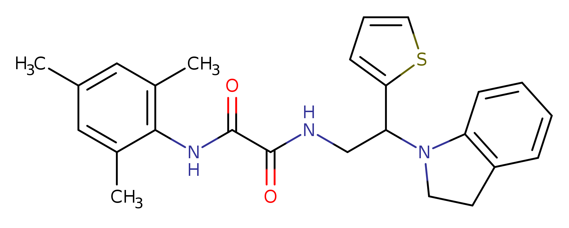 N-[2-(2,3-dihydro-1H-indol-1-yl)-2-(thiophen-2-yl)ethyl]-N'-(2,4,6-trimethylphenyl)ethanediamide
