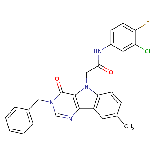 2-{3-benzyl-8-methyl-4-oxo-3H,4H,5H-pyrimido[5,4-b]indol-5-yl}-N-(3-chloro-4-fluorophenyl)acetamide