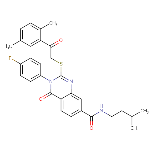 2-{[2-(2,5-dimethylphenyl)-2-oxoethyl]sulfanyl}-3-(4-fluorophenyl)-N-(3-methylbutyl)-4-oxo-3,4-dihydroquinazoline-7-carboxamide