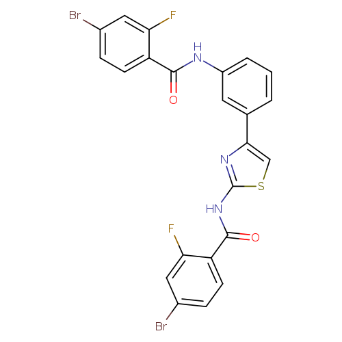 4-bromo-N-{4-[3-(4-bromo-2-fluorobenzamido)phenyl]-1,3-thiazol-2-yl}-2-fluorobenzamide