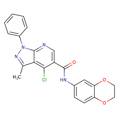 4-chloro-N-(2,3-dihydro-1,4-benzodioxin-6-yl)-3-methyl-1-phenyl-1H-pyrazolo[3,4-b]pyridine-5-carboxamide