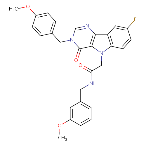 2-{8-fluoro-3-[(4-methoxyphenyl)methyl]-4-oxo-3H,4H,5H-pyrimido[5,4-b]indol-5-yl}-N-[(3-methoxyphenyl)methyl]acetamide