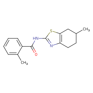 2-methyl-N-(6-methyl-4,5,6,7-tetrahydro-1,3-benzothiazol-2-yl)benzamide