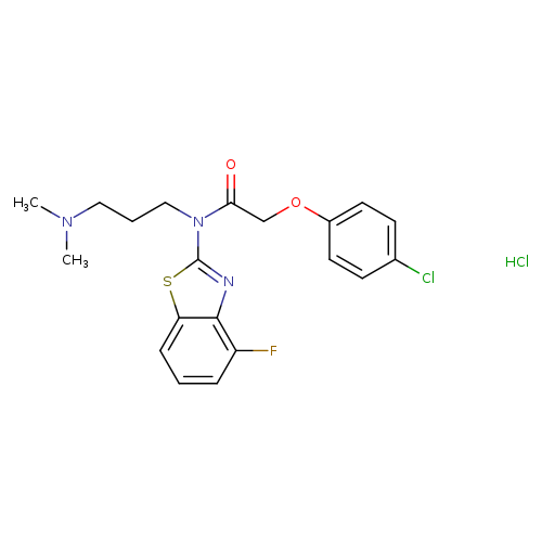 2-(4-chlorophenoxy)-N-[3-(dimethylamino)propyl]-N-(4-fluoro-1,3-benzothiazol-2-yl)acetamide hydrochloride