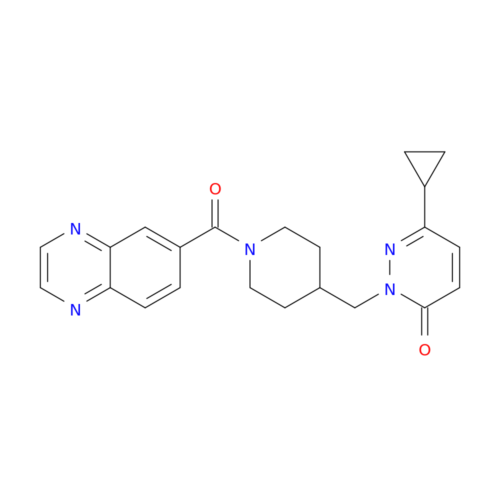 6-cyclopropyl-2-{[1-(quinoxaline-6-carbonyl)piperidin-4-yl]methyl}-2,3-dihydropyridazin-3-one