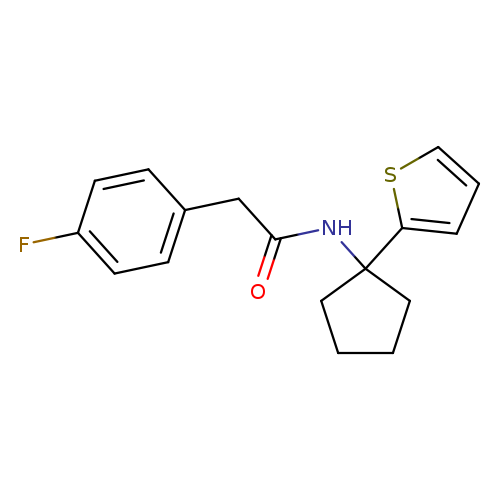 2-(4-fluorophenyl)-N-[1-(thiophen-2-yl)cyclopentyl]acetamide