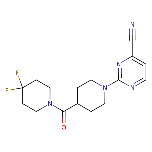 2-[4-(4,4-difluoropiperidine-1-carbonyl)piperidin-1-yl]pyrimidine-4-carbonitrile