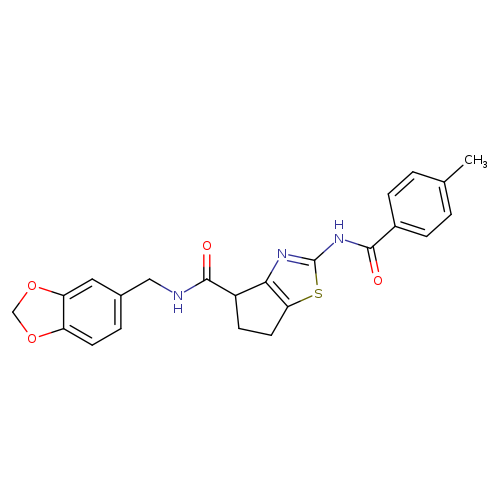 N-[(2H-1,3-benzodioxol-5-yl)methyl]-2-(4-methylbenzamido)-4H,5H,6H-cyclopenta[d][1,3]thiazole-4-carboxamide