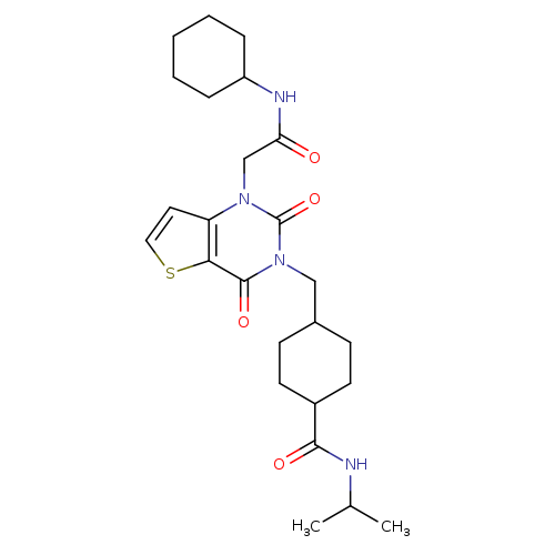 4-({1-[(cyclohexylcarbamoyl)methyl]-2,4-dioxo-1H,2H,3H,4H-thieno[3,2-d]pyrimidin-3-yl}methyl)-N-(propan-2-yl)cyclohexane-1-carboxamide
