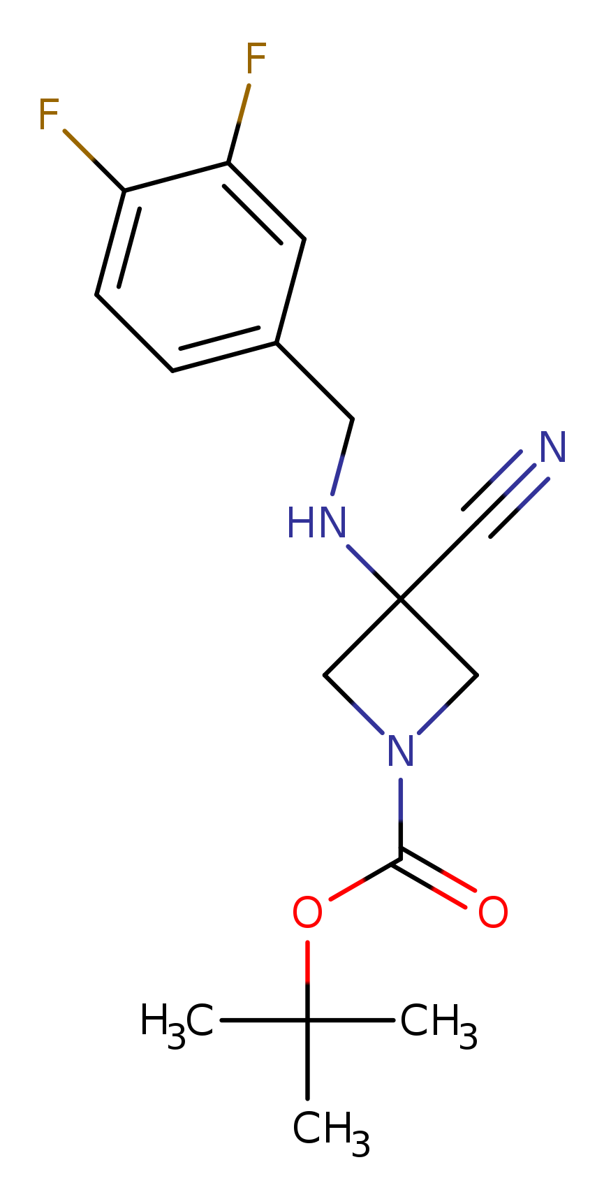 tert-butyl 3-cyano-3-((3,4-difluorobenzyl)amino)azetidine-1-carboxylate