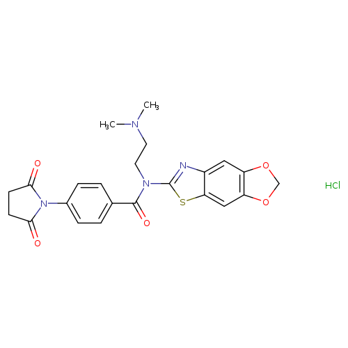 N-[2-(dimethylamino)ethyl]-N-{4,6-dioxa-10-thia-12-azatricyclo[7.3.0.0^{3,7}]dodeca-1(9),2,7,11-tetraen-11-yl}-4-(2,5-dioxopyrrolidin-1-yl)benzamide hydrochloride
