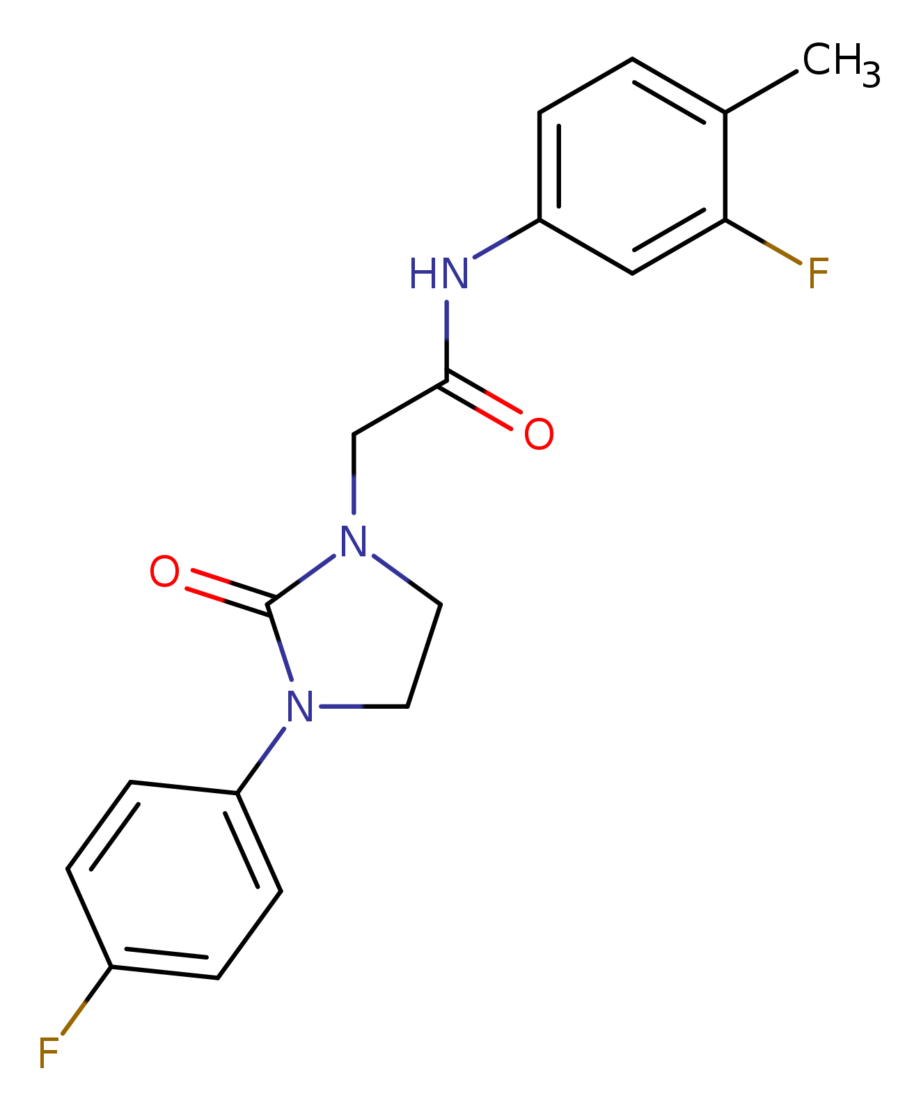 N-(3-fluoro-4-methylphenyl)-2-[3-(4-fluorophenyl)-2-oxoimidazolidin-1-yl]acetamide