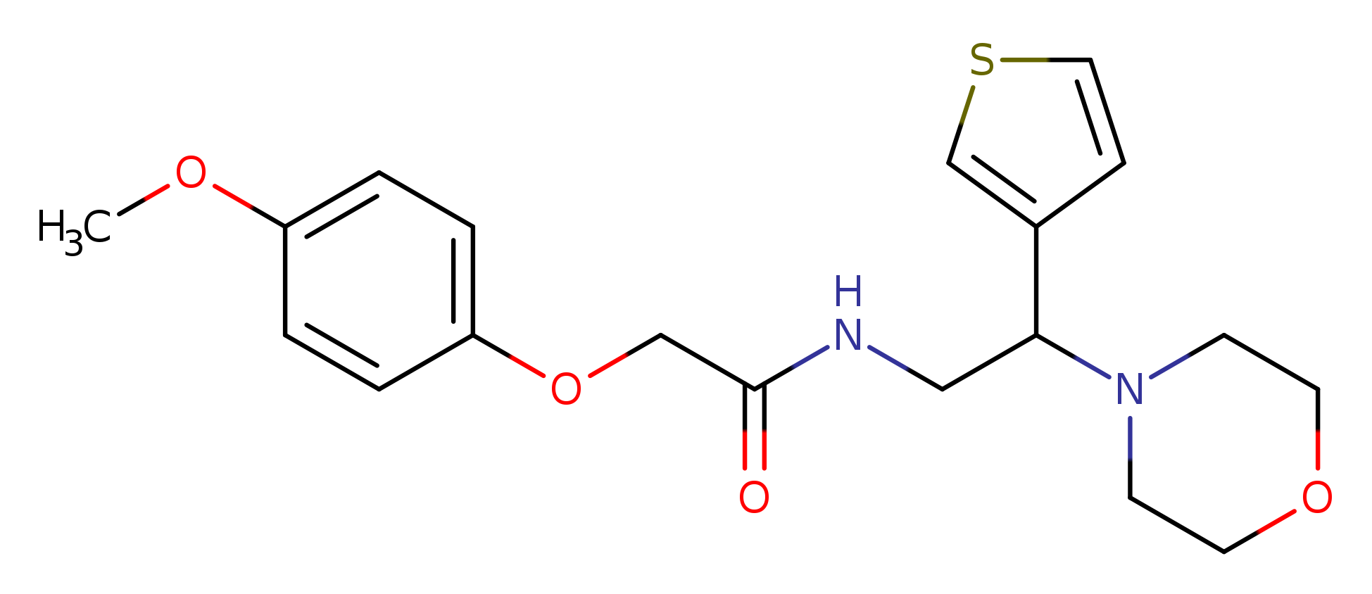 2-(4-methoxyphenoxy)-N-[2-(morpholin-4-yl)-2-(thiophen-3-yl)ethyl]acetamide