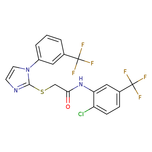 N-[2-chloro-5-(trifluoromethyl)phenyl]-2-({1-[3-(trifluoromethyl)phenyl]-1H-imidazol-2-yl}sulfanyl)acetamide