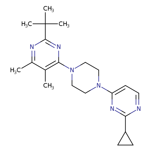 2-tert-butyl-4-[4-(2-cyclopropylpyrimidin-4-yl)piperazin-1-yl]-5,6-dimethylpyrimidine