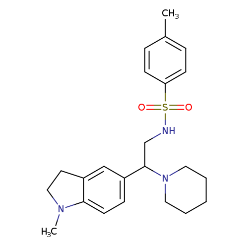 4-methyl-N-[2-(1-methyl-2,3-dihydro-1H-indol-5-yl)-2-(piperidin-1-yl)ethyl]benzene-1-sulfonamide