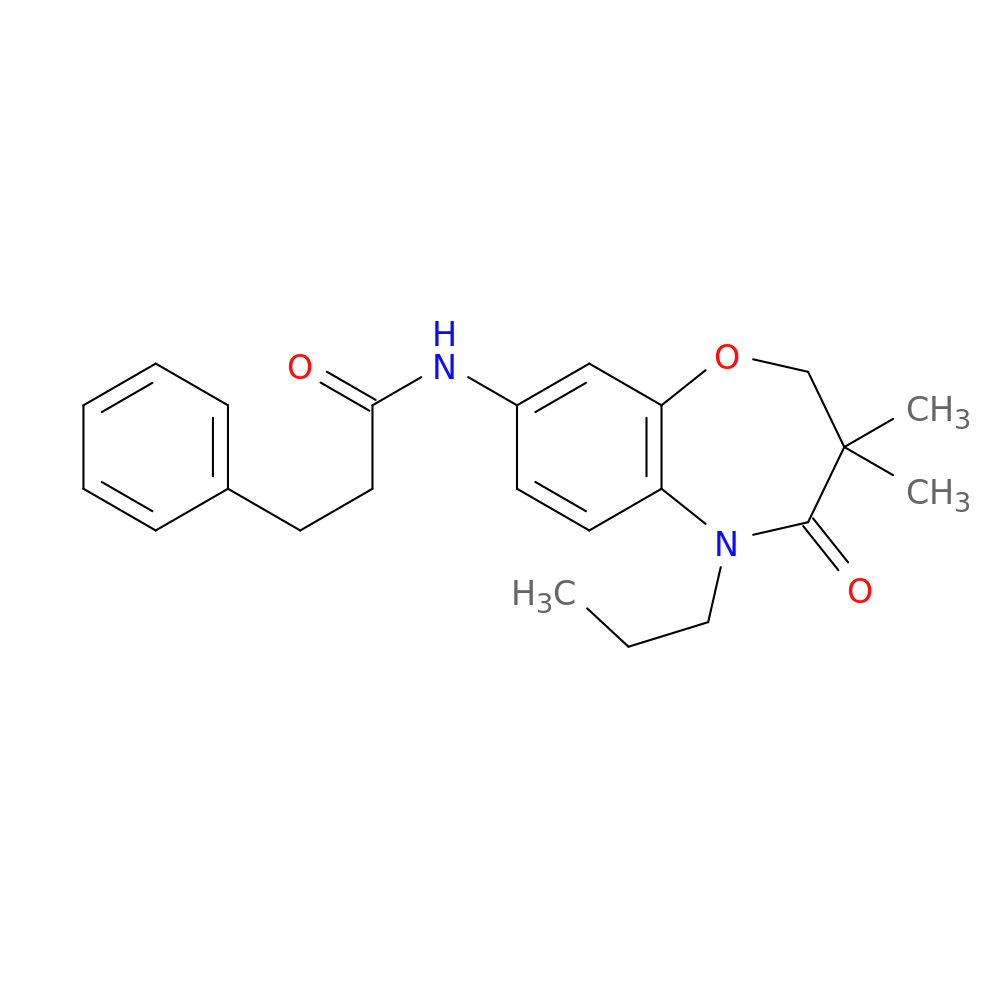 N-(3,3-dimethyl-4-oxo-5-propyl-2,3,4,5-tetrahydro-1,5-benzoxazepin-8-yl)-3-phenylpropanamide