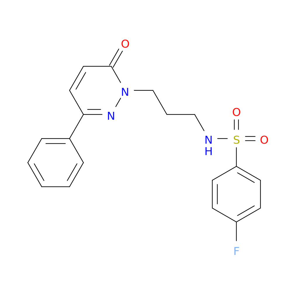 4-fluoro-N-[3-(6-oxo-3-phenyl-1,6-dihydropyridazin-1-yl)propyl]benzene-1-sulfonamide