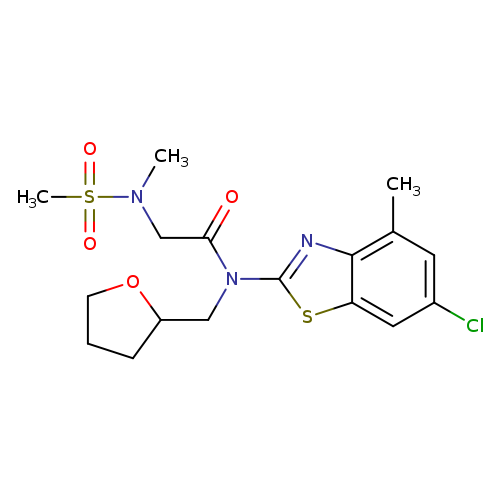 N-(6-chloro-4-methyl-1,3-benzothiazol-2-yl)-2-(N-methylmethanesulfonamido)-N-[(oxolan-2-yl)methyl]acetamide