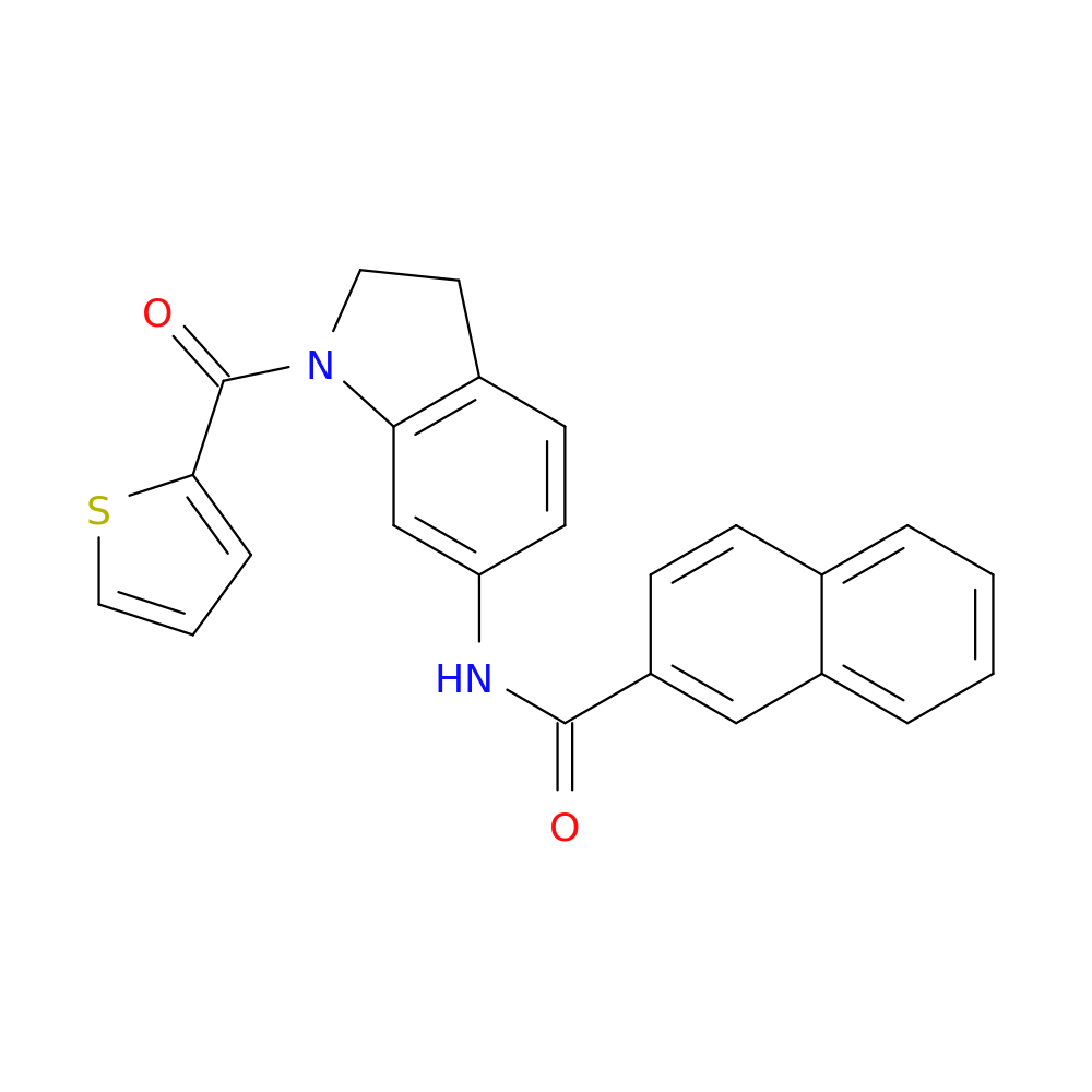 N-[1-(thiophene-2-carbonyl)-2,3-dihydro-1H-indol-6-yl]naphthalene-2-carboxamide