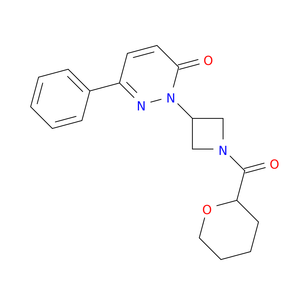 2-[1-(oxane-2-carbonyl)azetidin-3-yl]-6-phenyl-2,3-dihydropyridazin-3-one