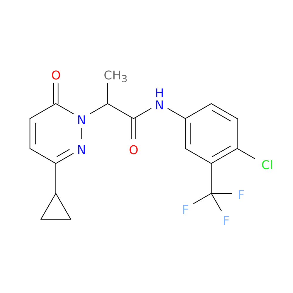 N-[4-chloro-3-(trifluoromethyl)phenyl]-2-(3-cyclopropyl-6-oxo-1,6-dihydropyridazin-1-yl)propanamide
