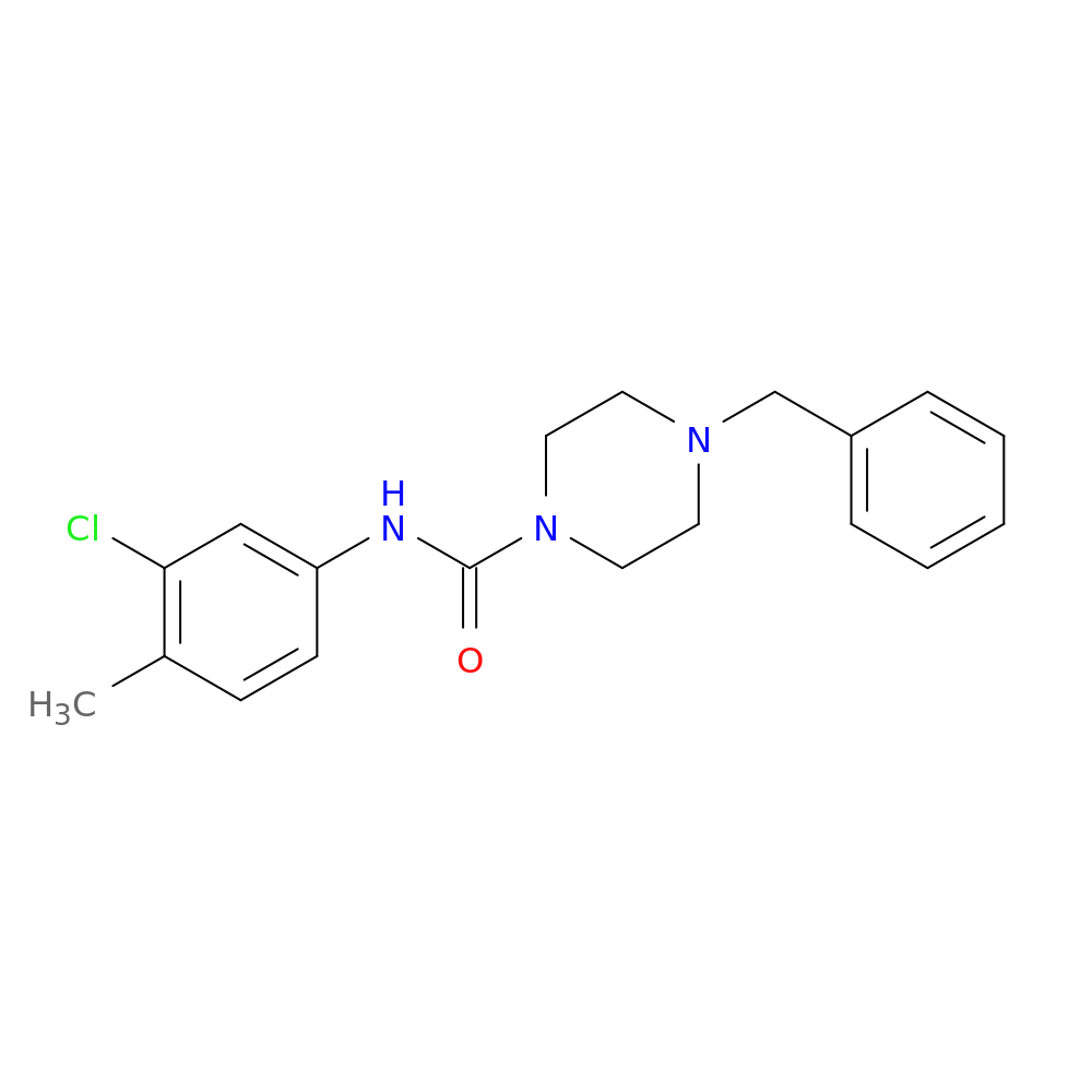 4-benzyl-N-(3-chloro-4-methylphenyl)piperazine-1-carboxamide
