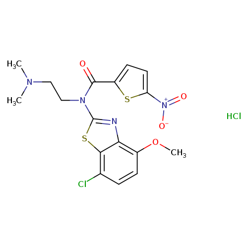 N-(7-chloro-4-methoxy-1,3-benzothiazol-2-yl)-N-[2-(dimethylamino)ethyl]-5-nitrothiophene-2-carboxamide hydrochloride
