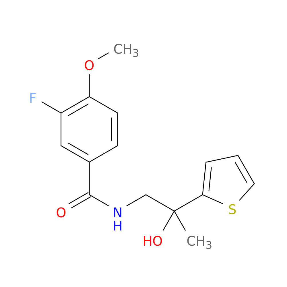 3-fluoro-N-[2-hydroxy-2-(thiophen-2-yl)propyl]-4-methoxybenzamide