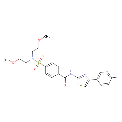 4-[bis(2-methoxyethyl)sulfamoyl]-N-[4-(4-iodophenyl)-1,3-thiazol-2-yl]benzamide