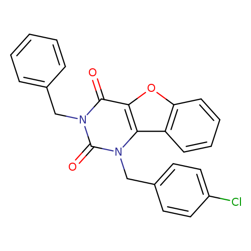 5-benzyl-3-[(4-chlorophenyl)methyl]-8-oxa-3,5-diazatricyclo[7.4.0.0^{2,7}]trideca-1(9),2(7),10,12-tetraene-4,6-dione