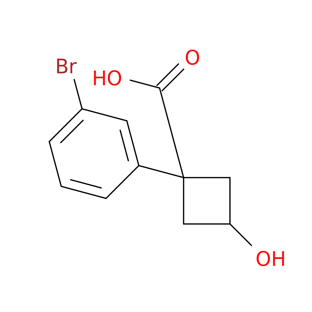 1-(3-Bromophenyl)-3-hydroxycyclobutane-1-carboxylic acid
