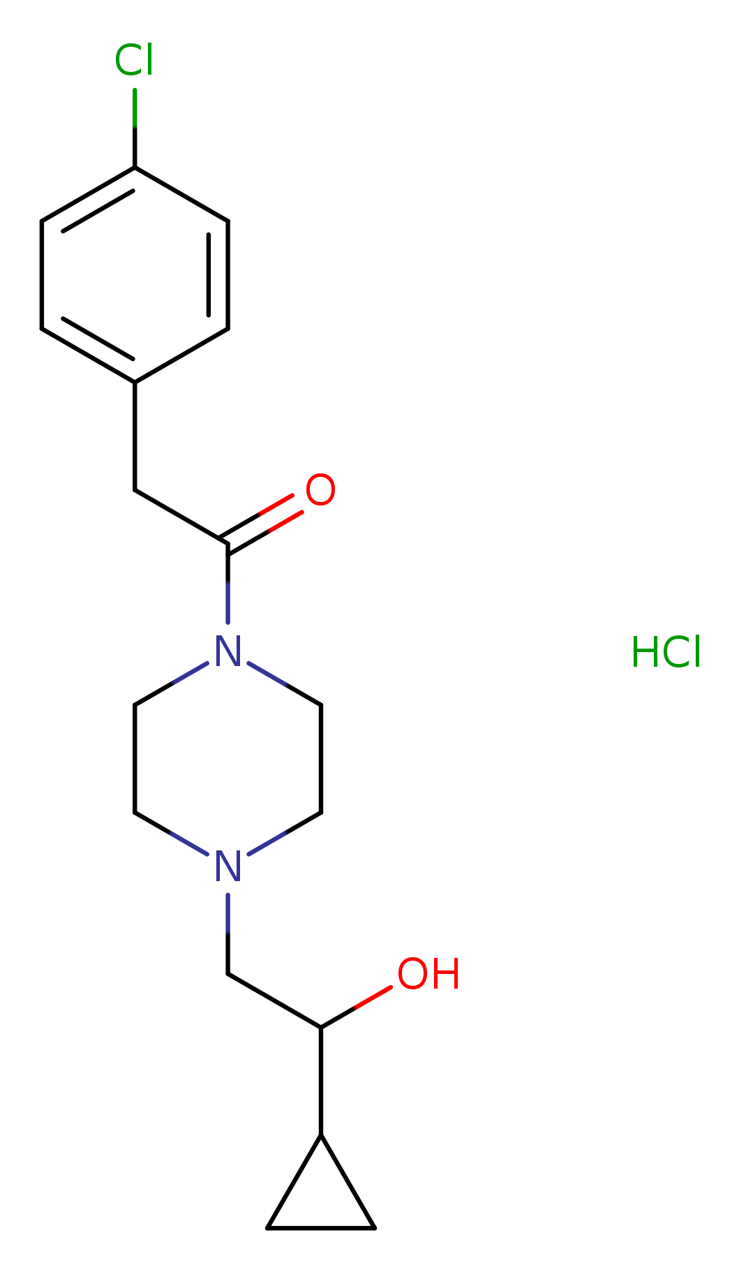 2-(4-chlorophenyl)-1-[4-(2-cyclopropyl-2-hydroxyethyl)piperazin-1-yl]ethan-1-one hydrochloride